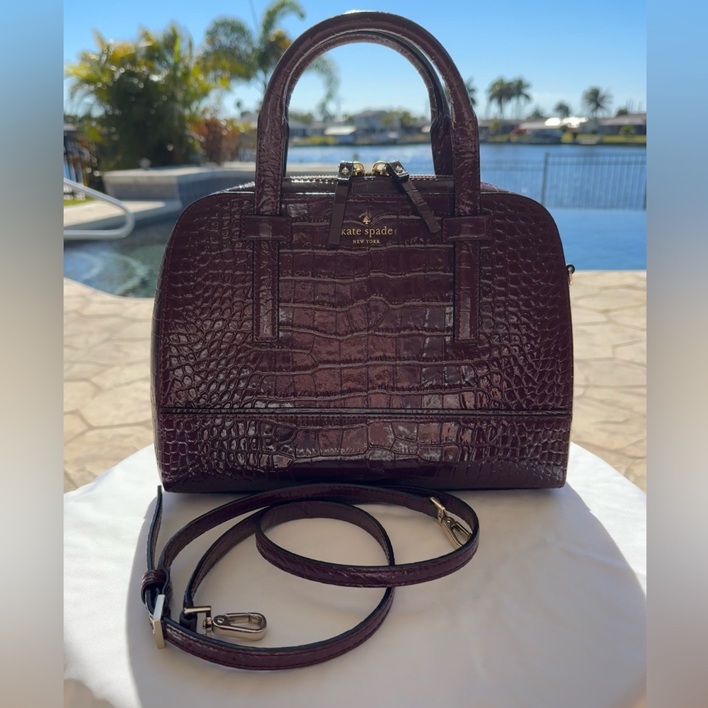Kate Spade Croc-Embossed Satchel - Picture 5 of 13